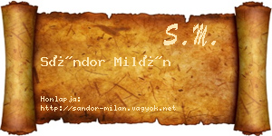 Sándor Milán névjegykártya