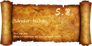 Sándor Milán névjegykártya